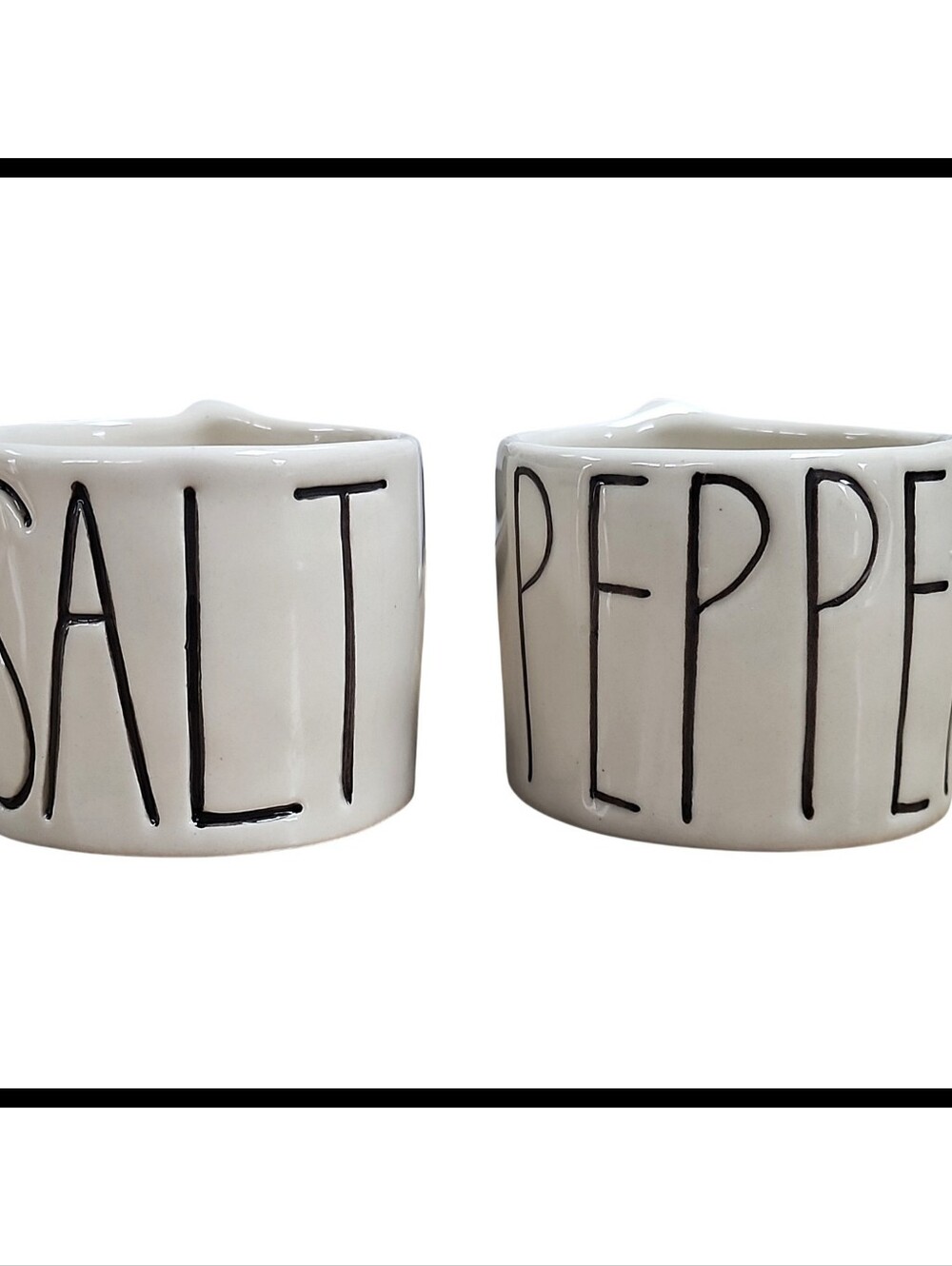 Rae Dunn Salt Pepper Open Pinch Pot Cellar Set Glazed Ceramic Kitchen Collector